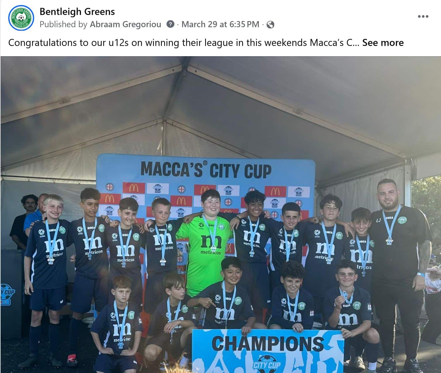 U12 Maccas Cup Champs